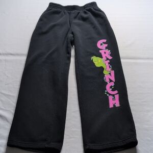 Grinch Youth Black Fleece Pants Size Small